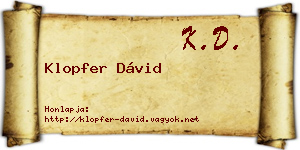 Klopfer Dávid névjegykártya