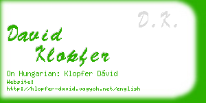 david klopfer business card