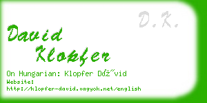 david klopfer business card